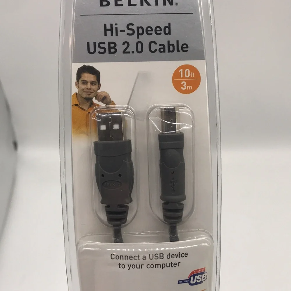 Genuine Belkin High Speed USB 2.0 Cable USB A Male/B Male — 10 feet long